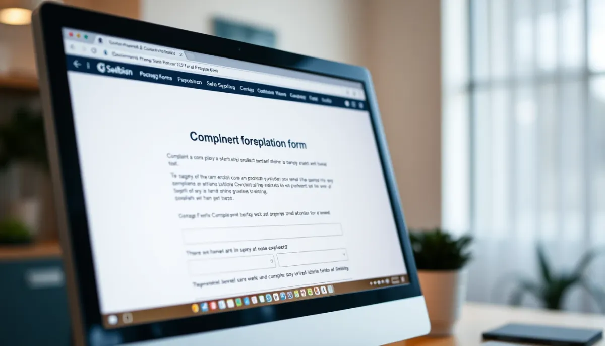 Écran d'ordinateur affichant un formulaire de signalement sur un site officiel, pour signaler un désenvoûtement abusif